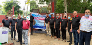 Rotary Club of Faridabad NIT presented an automatic sanitizer machine at the police post