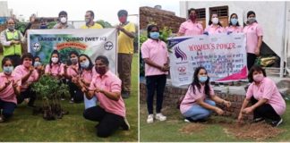 Women's Power Club's women planted tree planting message to save the environment