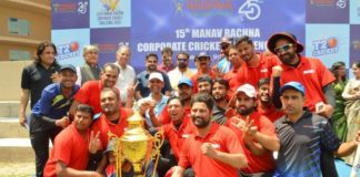 Former Cricketer Chetan Sharma participated in the Grand Finale of 15th Manav Rachna Corporate Cricket Challenge