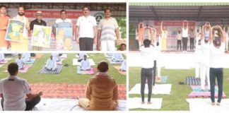 International Yoga Day was celebrated with great pomp in District Jail Faridabad Jail Superintendent Jai Kishan Chillar