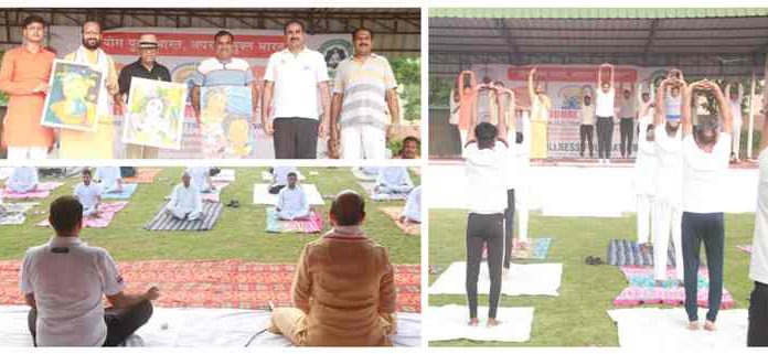 International Yoga Day was celebrated with great pomp in District Jail Faridabad Jail Superintendent Jai Kishan Chillar